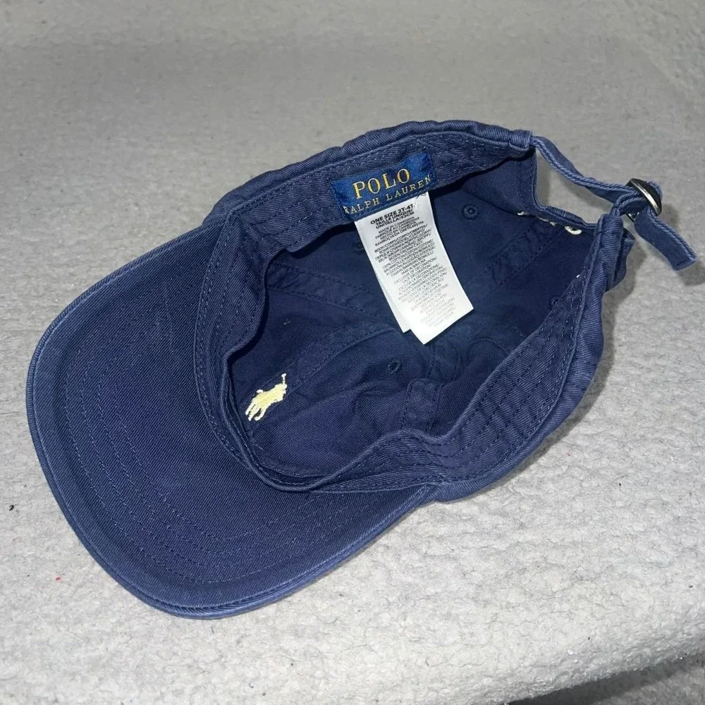Polo Ralph Lauren Baseball Cap One Size 2T-4T Navy Blue White Pony Strapback Hat